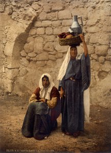 Arabische Frauen mit Milchkrügen, Jerusalem, ca. 1880-1900